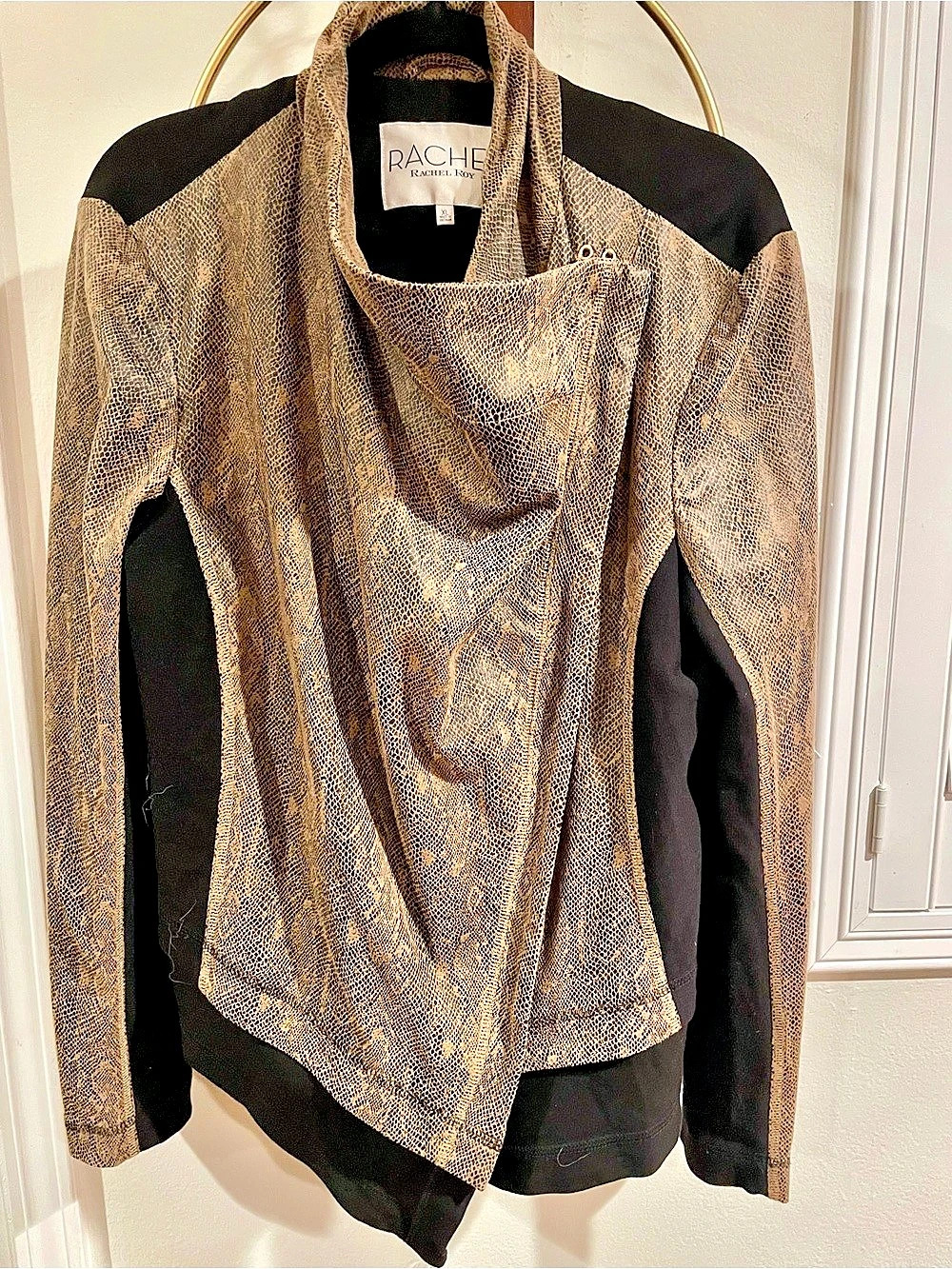 Rachel Roy Animal Print Draped Jacket Size Medium Like New